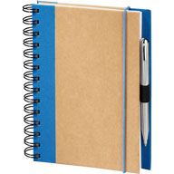 Twin Wire Recycled Journal with Blue Fabric Trim